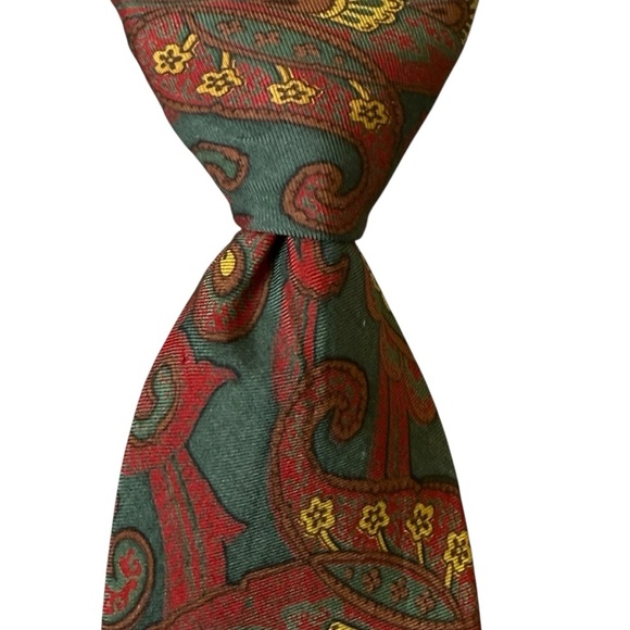 Vintage Polo Ralph Lauren 100% Silk Neck Tie Smooth Paisley Handmade in USA - Picture 1 of 11